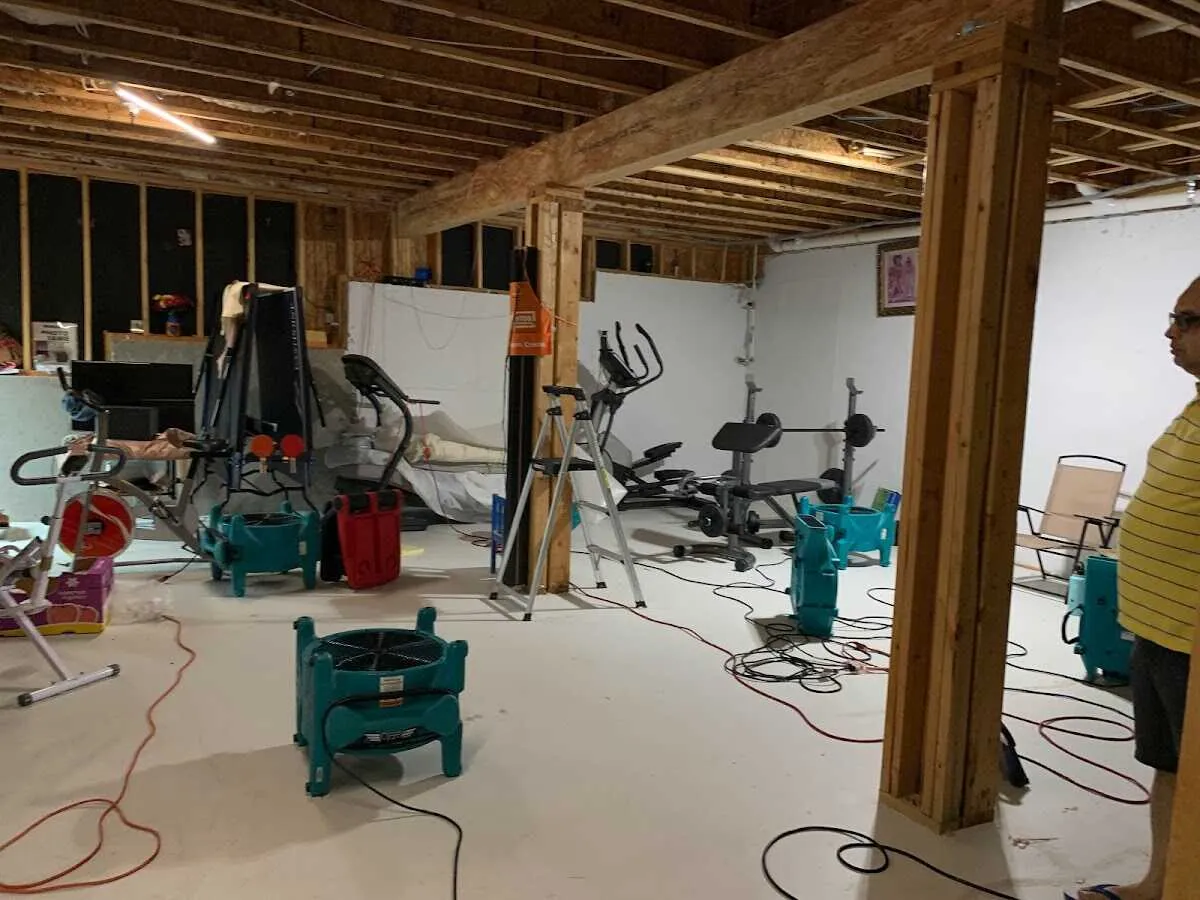 Basement drying equipment setup for Structural Drying in Menomonie