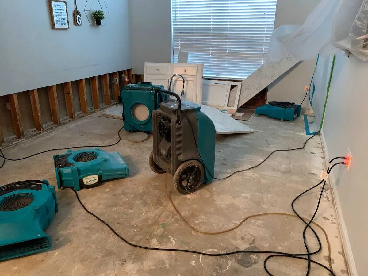 Dehumidifier in flood-cut room for Water Extraction & Removal in Menomonie